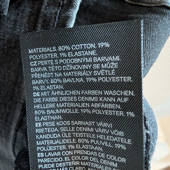 H&M Grey Puff Sleeve Denim Mini Dress Small Bodycon Streetwear - Picture 11 of 11